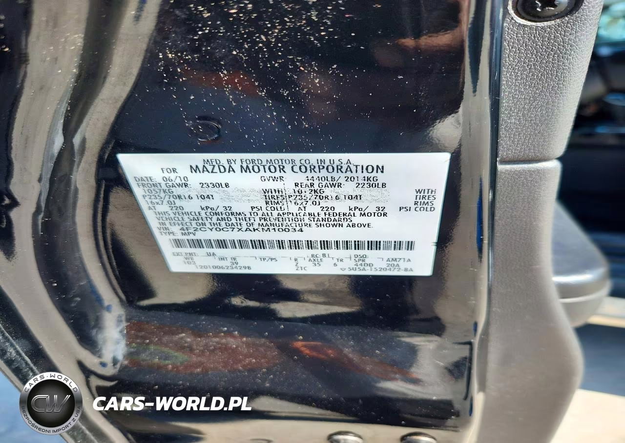 2010 Mazda Tribute I VIN:4F2CY0C7XAKM10034 - 13