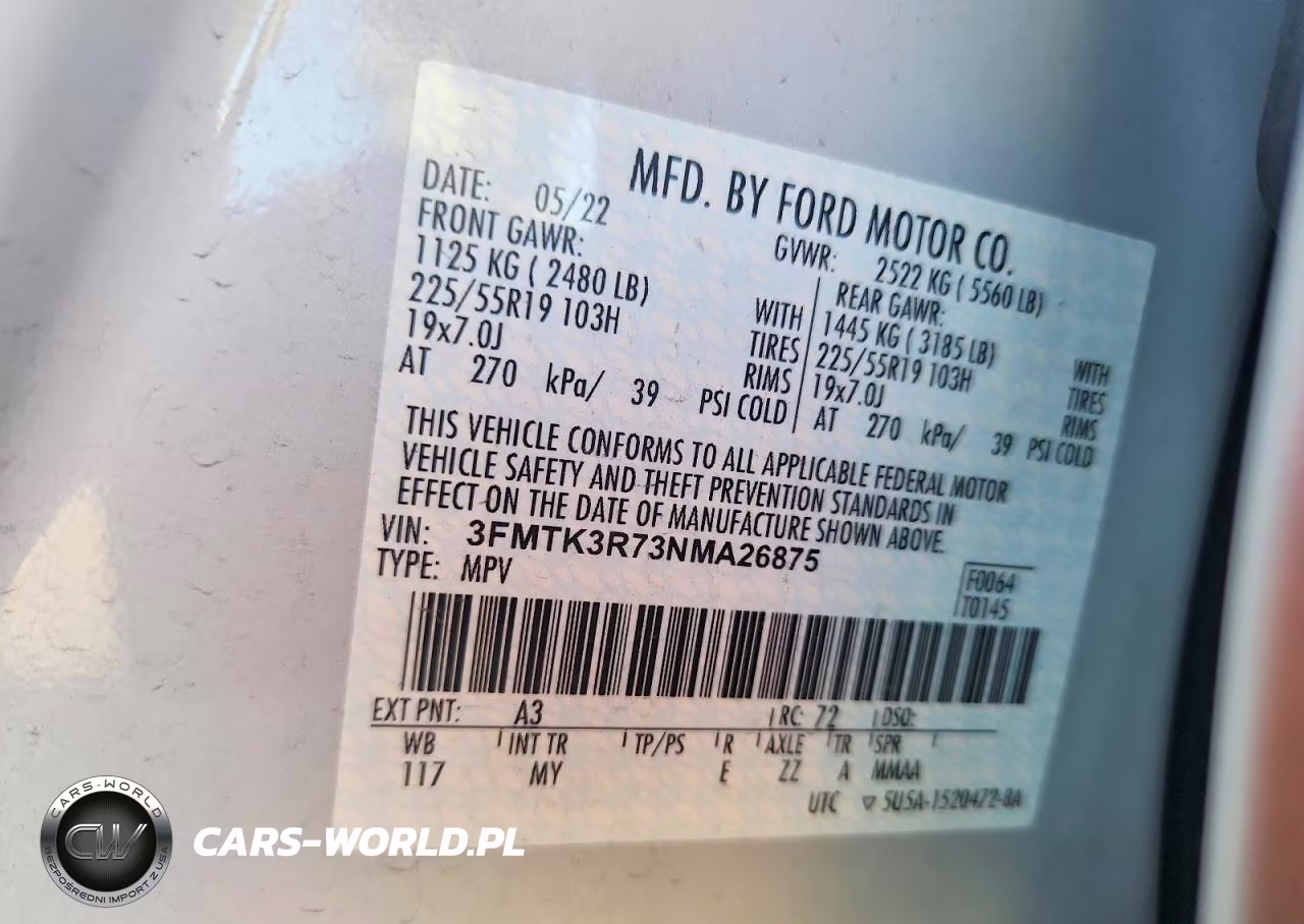 2022 Ford Mustang Mach-E Premium VIN:3FMTK3R73NMA26875 - 13
