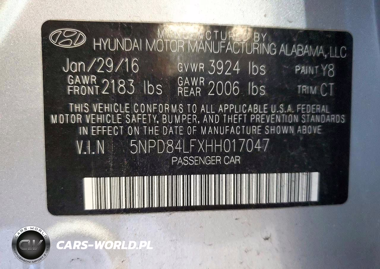 2017 Hyundai Elantra Limited VIN:5NPD84LFXHH017047 - 12