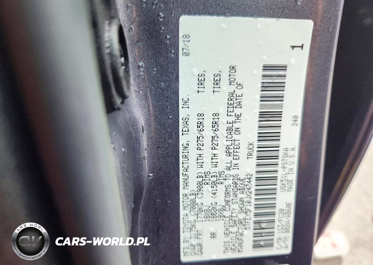 2018 Toyota Tundra Crewmax Sr5 VIN:5TFEY5F10JX243442 - 12