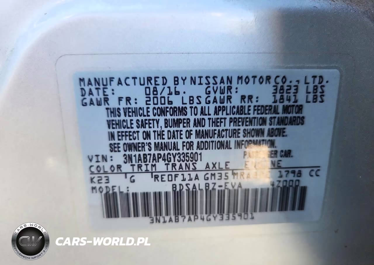 2016 Nissan Sentra S VIN:3N1AB7AP4GY335901 - 12