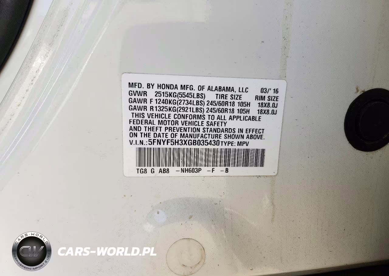 2016 Honda Pilot Ex VIN:5FNYF5H3XGB035430 - 13