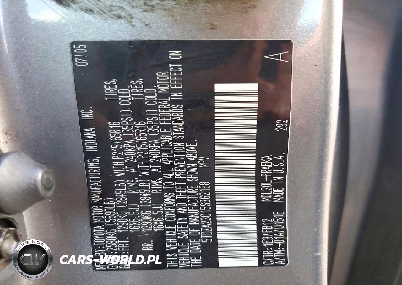 2005 Toyota Sienna Le VIN:5TDZA23C15S362168 - 13