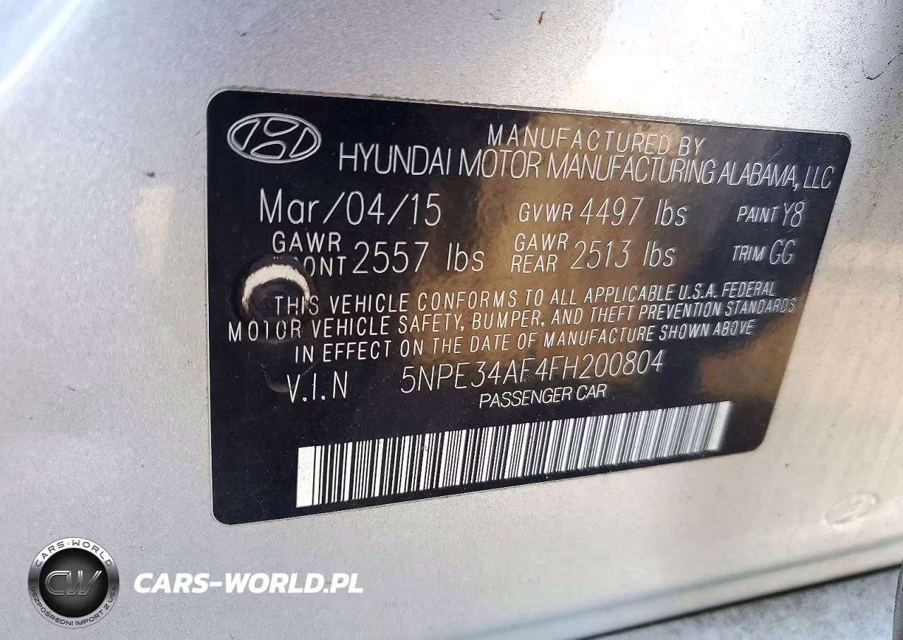 2015 Hyundai Sonata Limited VIN:5NPE34AF4FH200804 - 12
