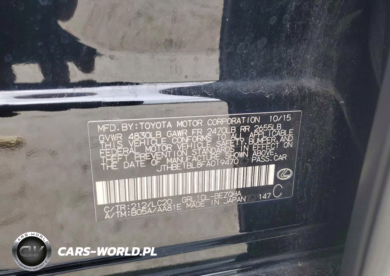 2015 Lexus Gs 350 VIN:JTHBE1BL8FA019470 - 13