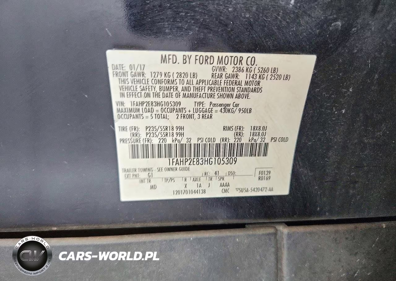 2017 Ford Taurus Sel VIN:1FAHP2E83HG105309 - 12