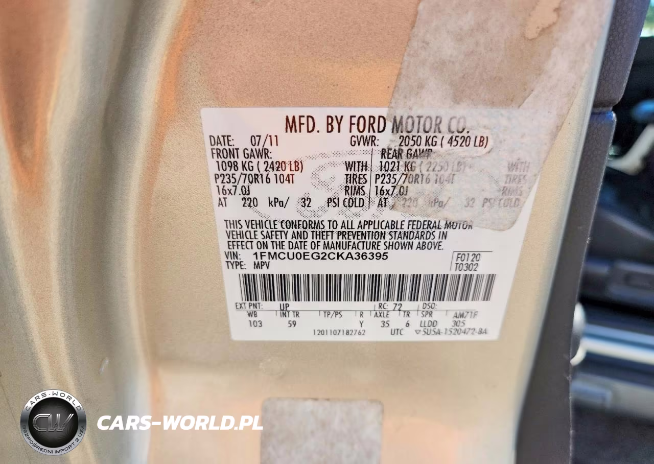 2012 Ford Escape Limited VIN:1FMCU0EG2CKA36395 - 13
