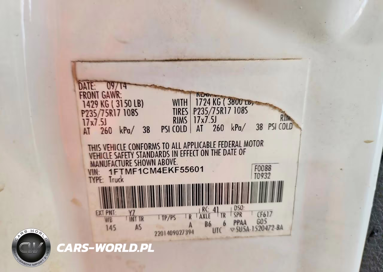 2014 Ford F150 VIN:1FTMF1CM4EKF55601 - 12