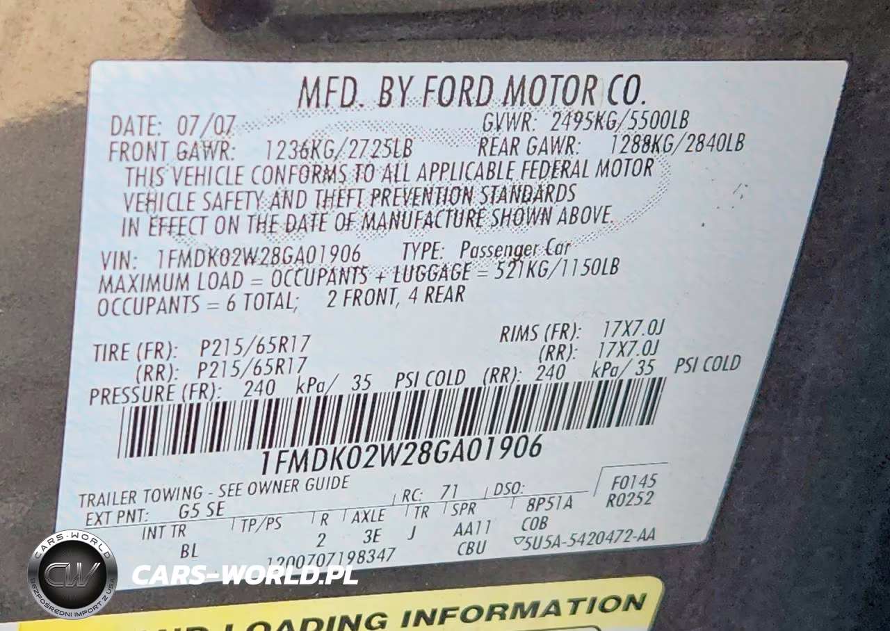 2008 Ford Taurus X Sel VIN:1FMDK02W28GA01906 - 13