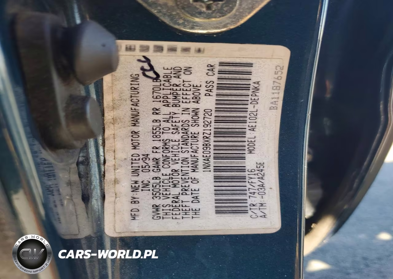 1994 Toyota Corolla Dx VIN:1NXAE09BXRZ192720 - 12