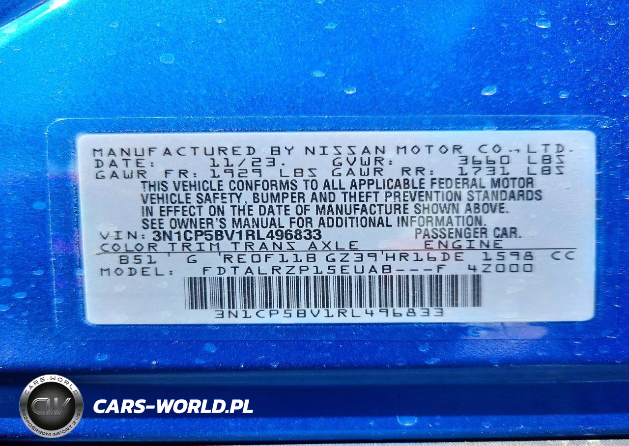 2024 Nissan Kicks S VIN:3N1CP5BV1RL496833 - 14