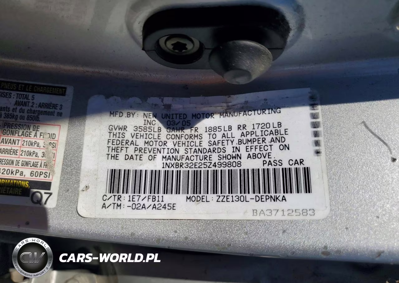 2005 Toyota Corolla Le VIN:1NXBR32E25Z499808 - 12