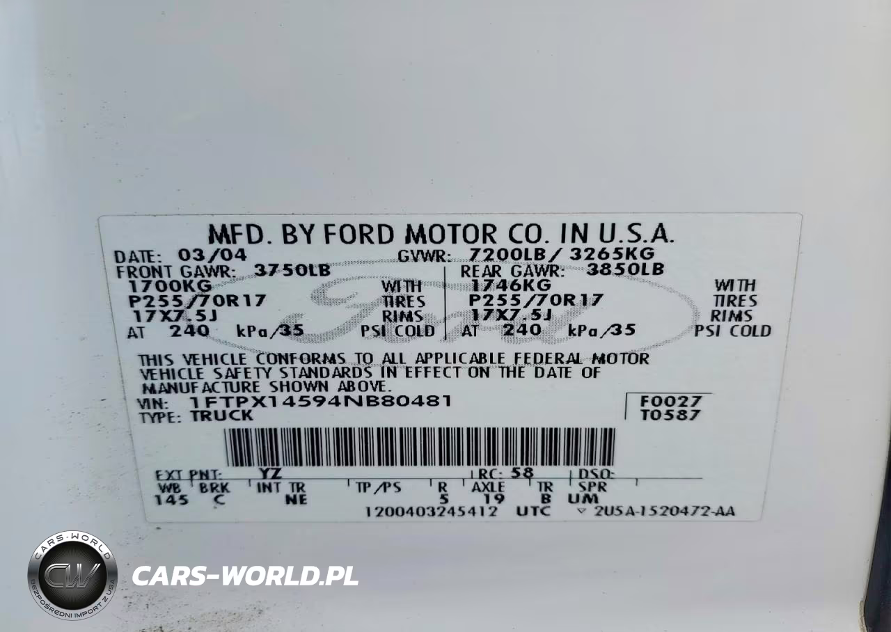 2004 Ford F150 VIN:1FTPX14594NB80481 - 13