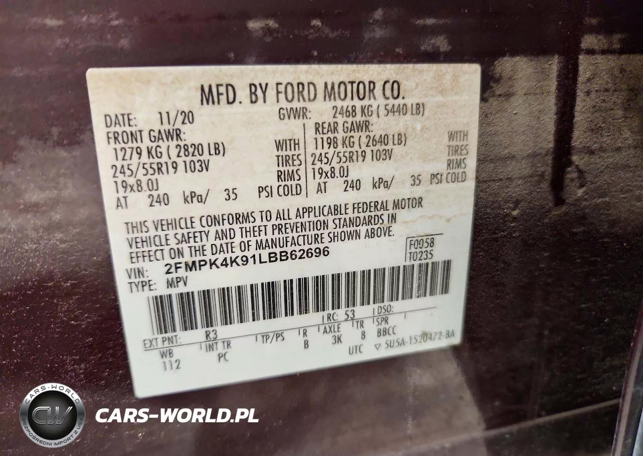2020 Ford Edge Titanium VIN:2FMPK4K91LBB62696 - 13