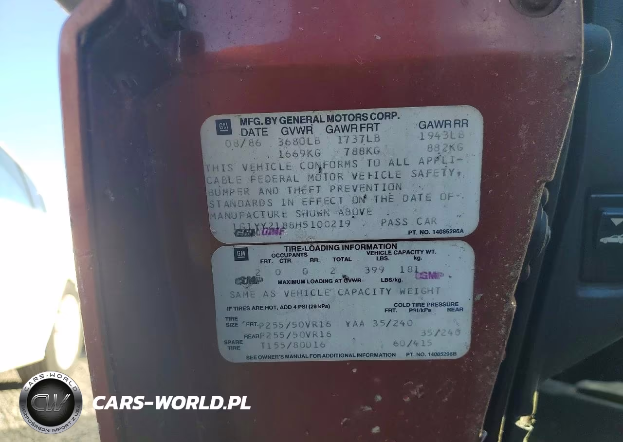 1987 Chevrolet Corvette VIN:1G1YY2188H5100219 - 12