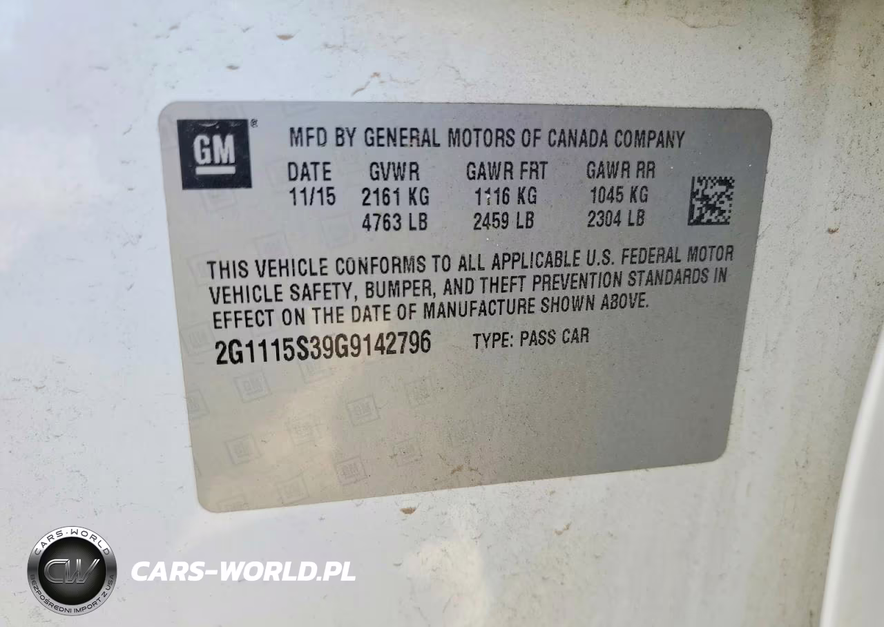 2016 Chevrolet Impala Lt VIN:2G1115S39G9142796 - 13