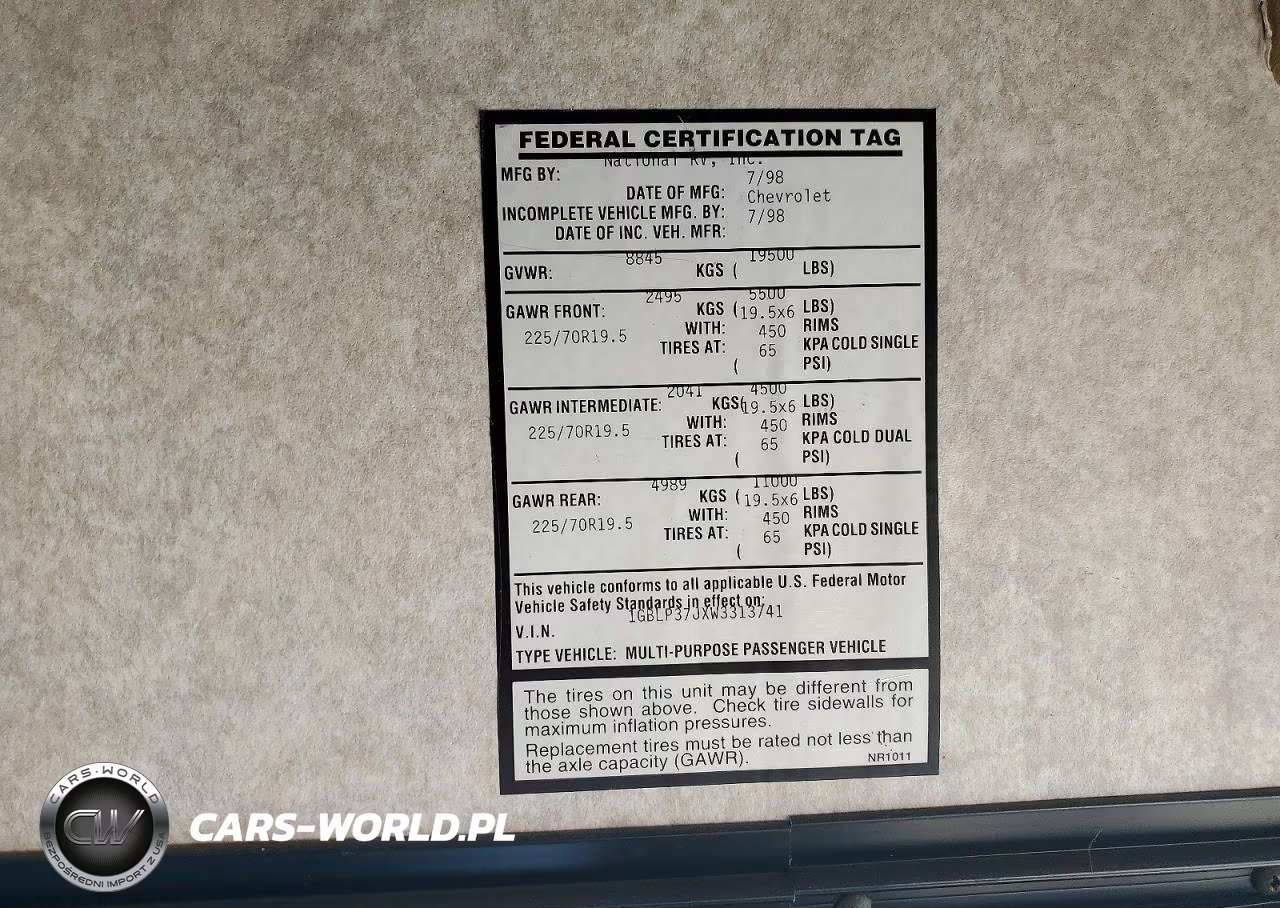 1998 Chevrolet P30 VIN:1GBLP37JXW3313741 - 10