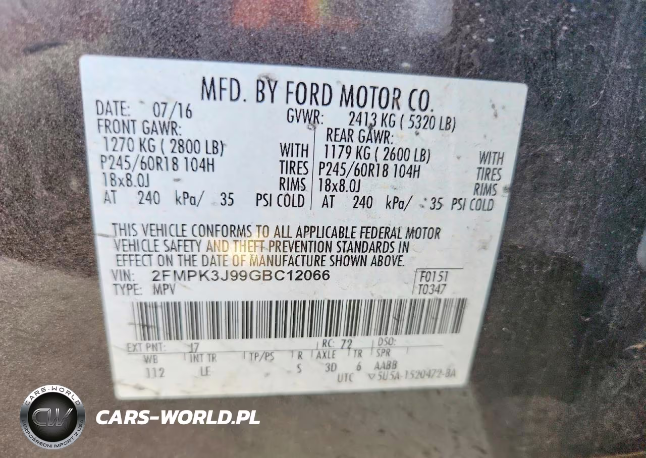 2016 Ford Edge Sel VIN:2FMPK3J99GBC12066 - 13
