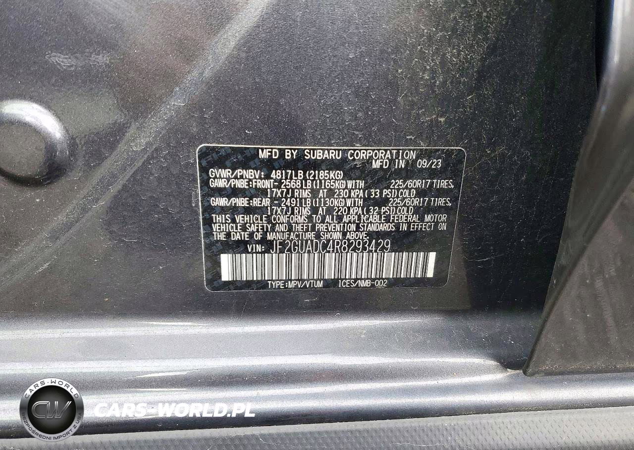 2024 Subaru Crosstrek Premium VIN:JF2GUADC4R8293429 - 13