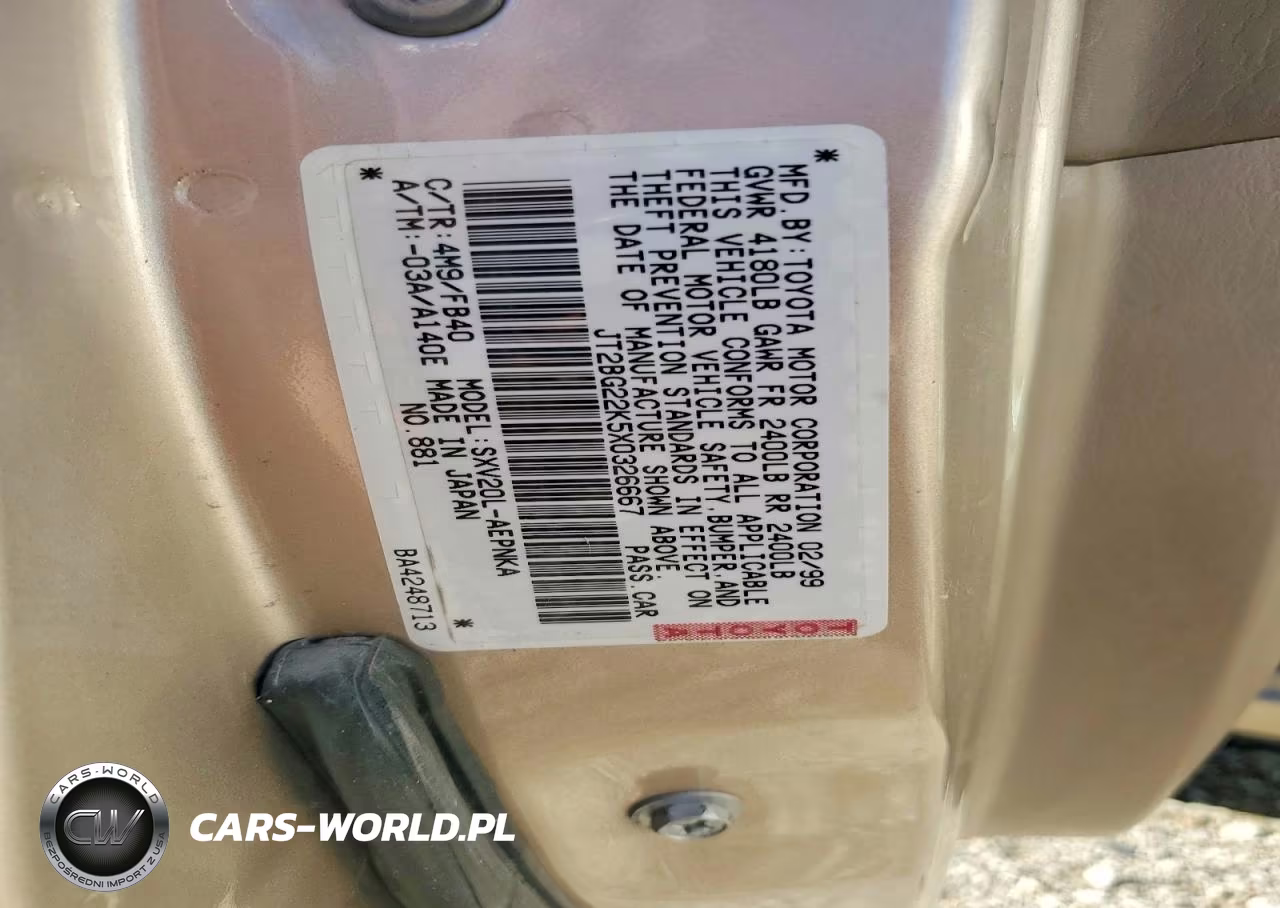 1999 Toyota Camry Le VIN:JT2BG22K5X0326667 - 12