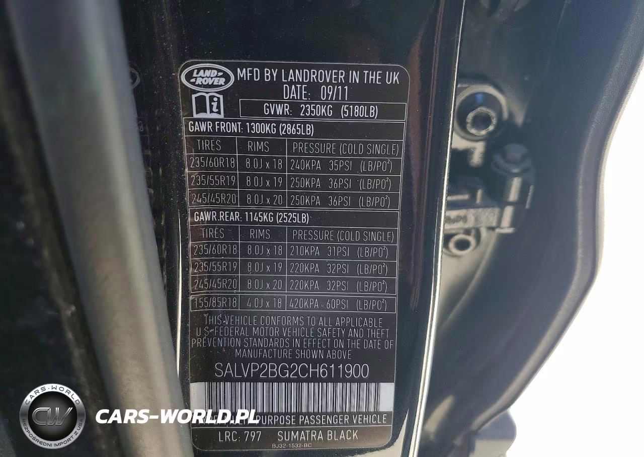 2012 Land Rover Range Rover Evoque Pure Plus VIN:SALVP2BG2CH611900 - 13