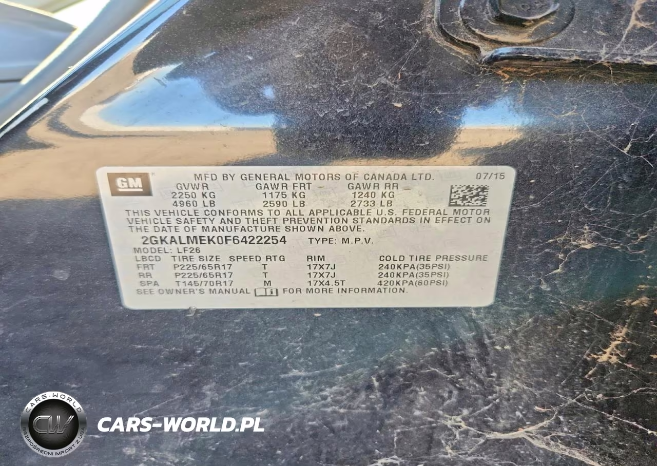 2015 GMC Terrain Sle VIN:2GKALMEK0F6422254 - 13