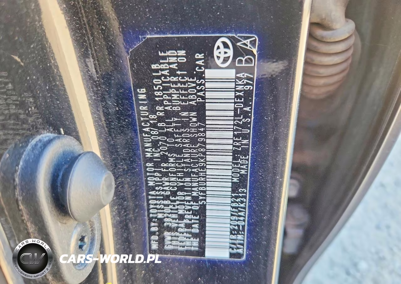 2019 Toyota Corolla Le VIN:5YFBURHE9KP879847 - 13