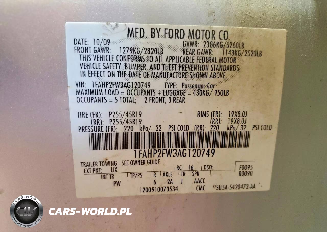 2010 Ford Taurus Limited VIN:1FAHP2FW3AG120749 - 12