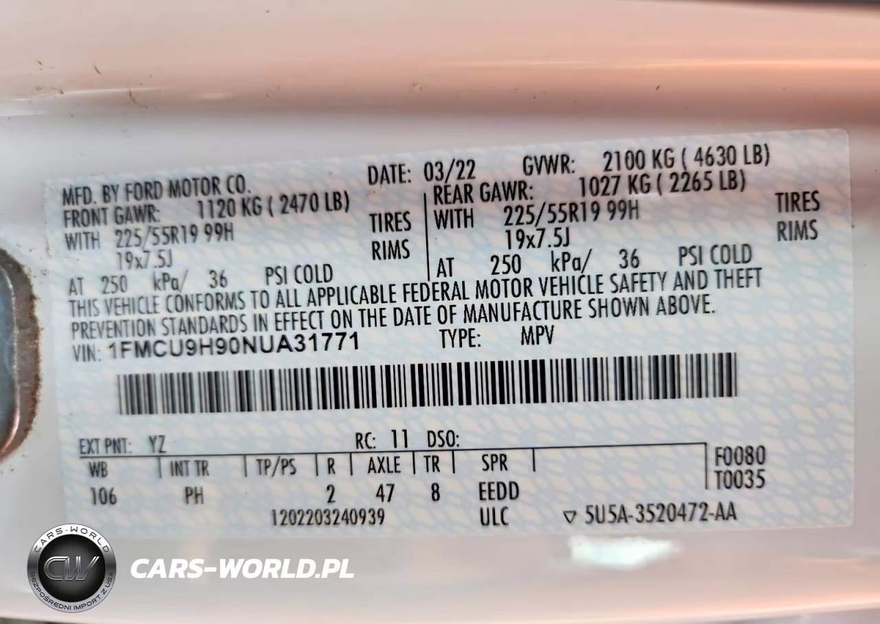 2022 Ford Escape Sel VIN:1FMCU9H90NUA31771 - 13