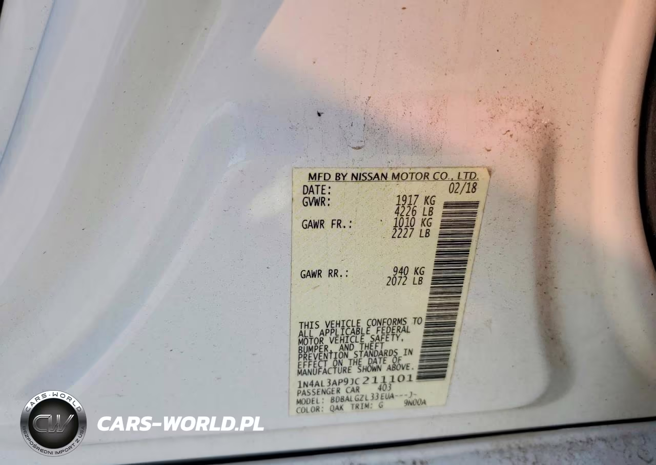 2018 Nissan Altima 2.5 S VIN:1N4AL3AP9JC211101 - 12
