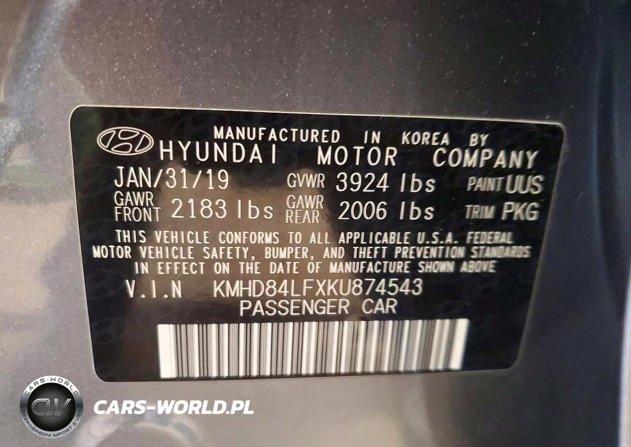 2019 Hyundai Elantra Value Edition VIN:KMHD84LFXKU874543 - 12