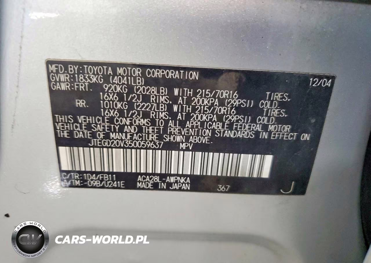 2005 Toyota Rav4 Base VIN:JTEGD20V350059637 - 14