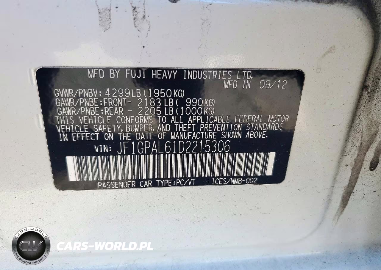 2013 Subaru Impreza Sport Premium VIN:JF1GPAL61D2215306 - 12