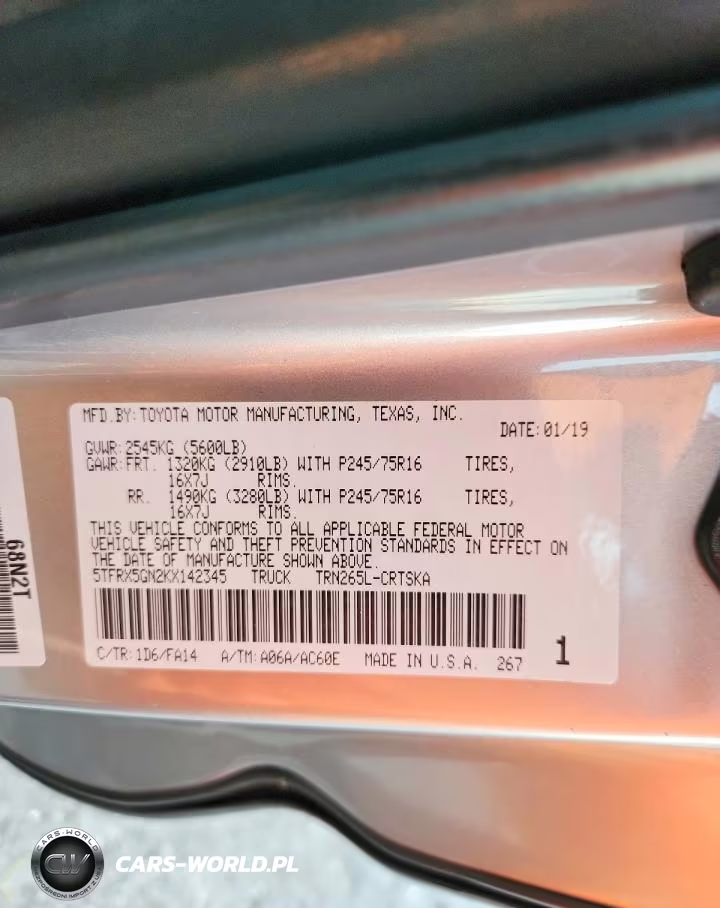 2019 Toyota Tacoma Sr VIN:5TFRX5GN2KX142345 - 12