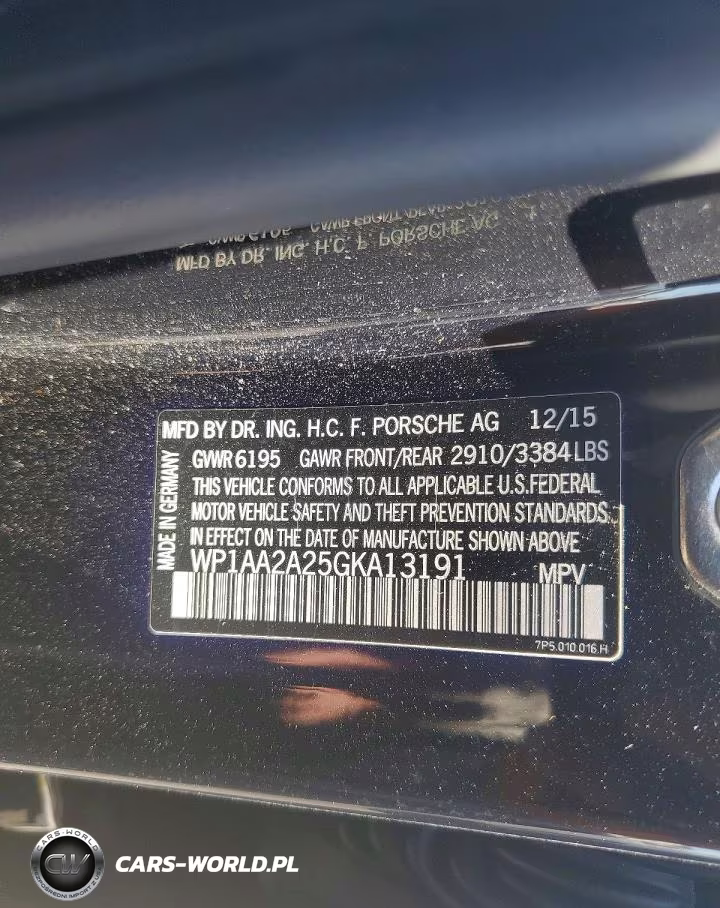 2016 Porsche Cayenne VIN:WP1AA2A25GKA13191 - 13