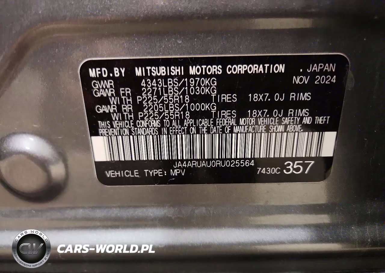 2024 Mitsubishi Outlander Sport S-Se VIN:JA4ARUAU0RU025564 - 14