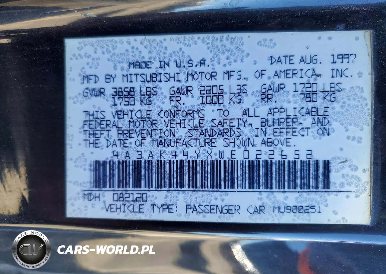 1998 Mitsubishi Eclipse Gs VIN:4A3AK44YXWE022652 - 12
