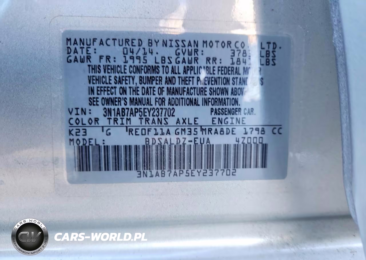 2014 Nissan Sentra S VIN:3N1AB7AP5EY237702 - 12