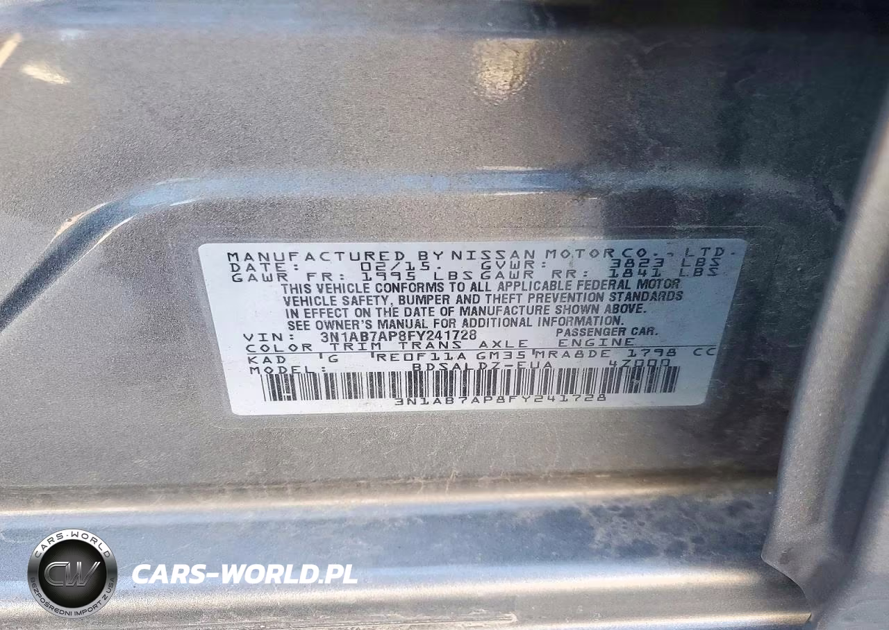 2015 Nissan Sentra Sv VIN:3N1AB7AP8FY241728 - 12