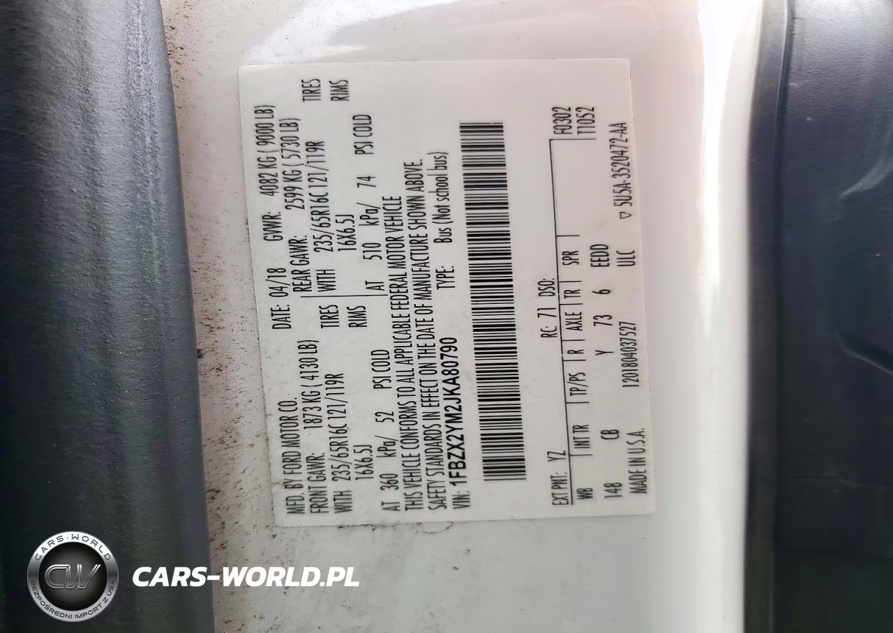 2018 Ford Transit T-350 VIN:1FBZX2YM2JKA80790 - 13