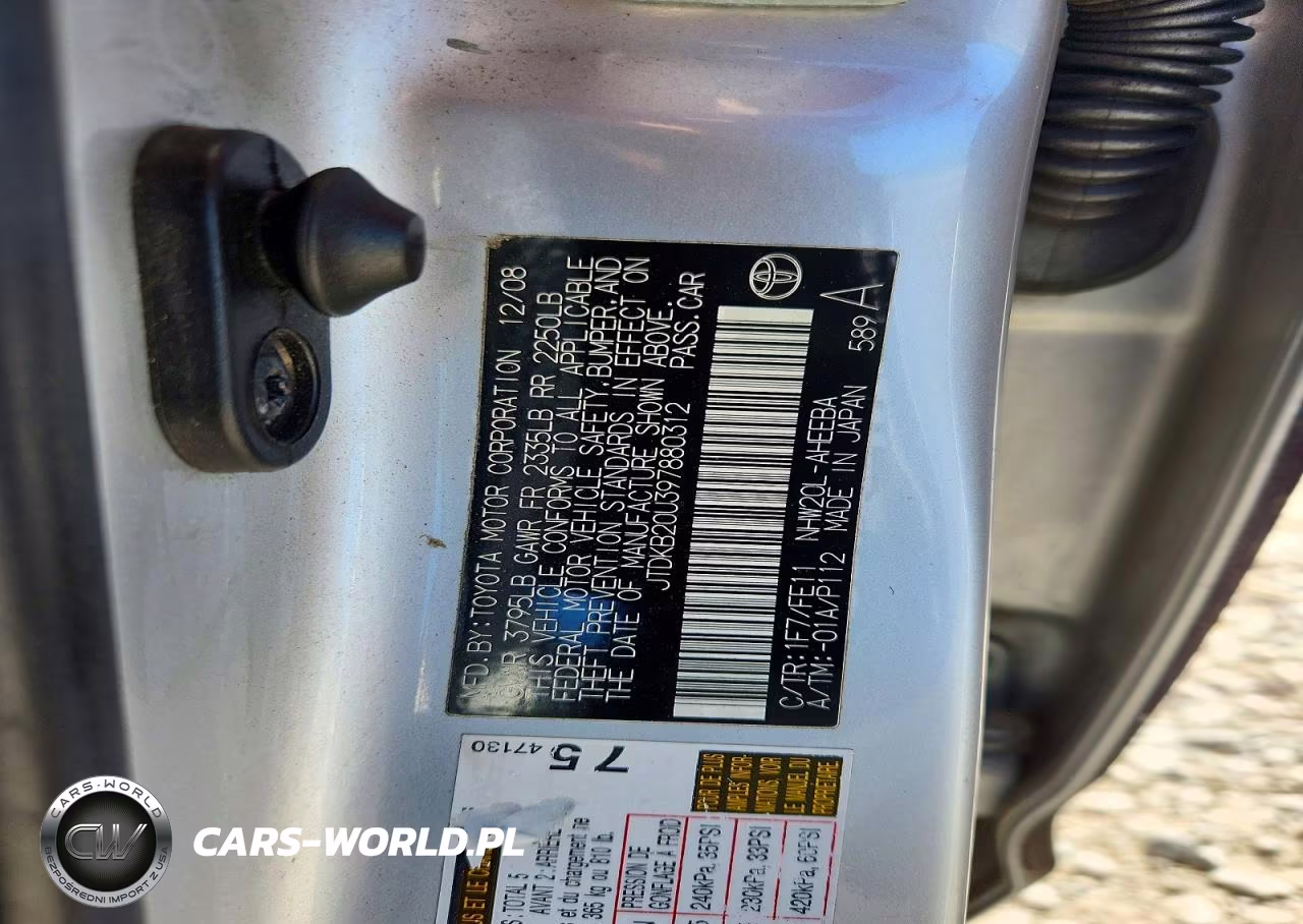 2009 Toyota Prius Base VIN:JTDKB20U397880312 - 12