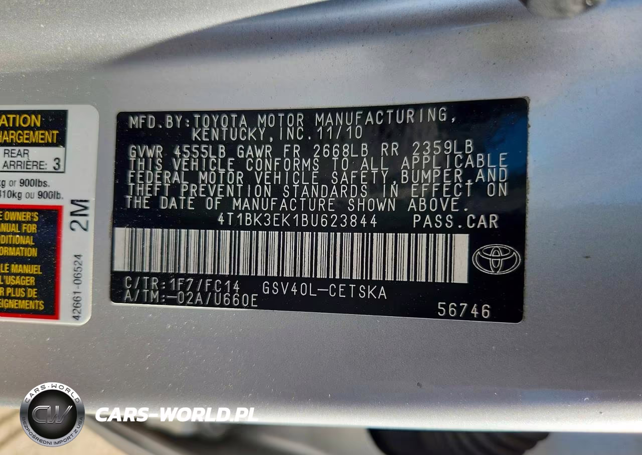 2011 Toyota Camry Se V6 VIN:4T1BK3EK1BU623844 - 13
