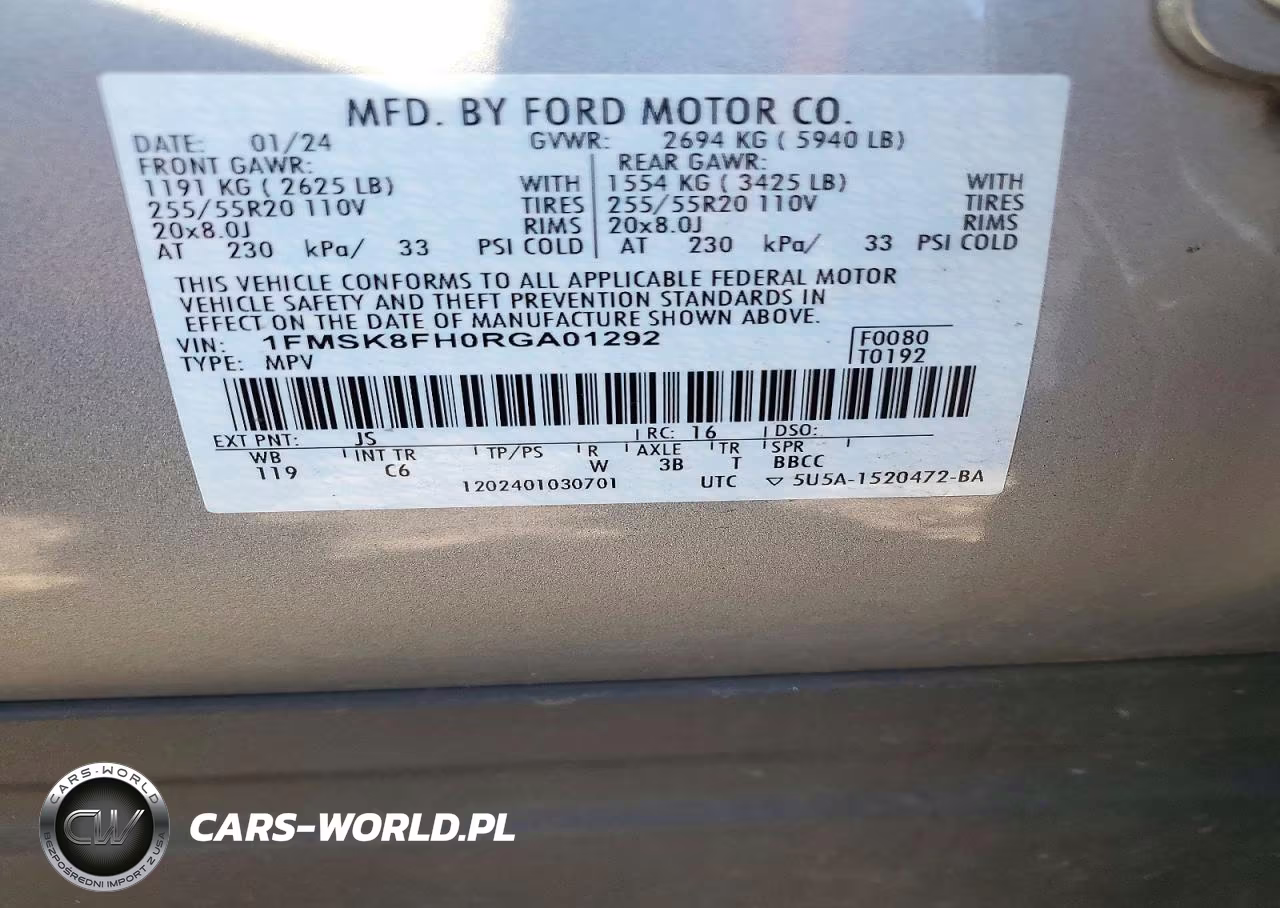 2024 Ford Explorer Limited VIN:1FMSK8FH0RGA01292 - 14