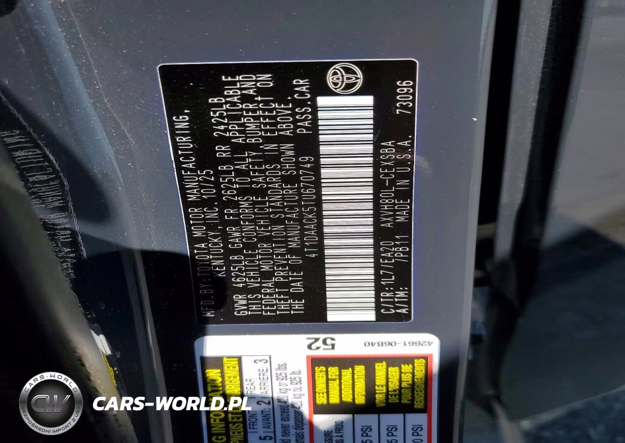 2026 Toyota Camry Xse VIN:4T1DAACK5TU670749 - 12