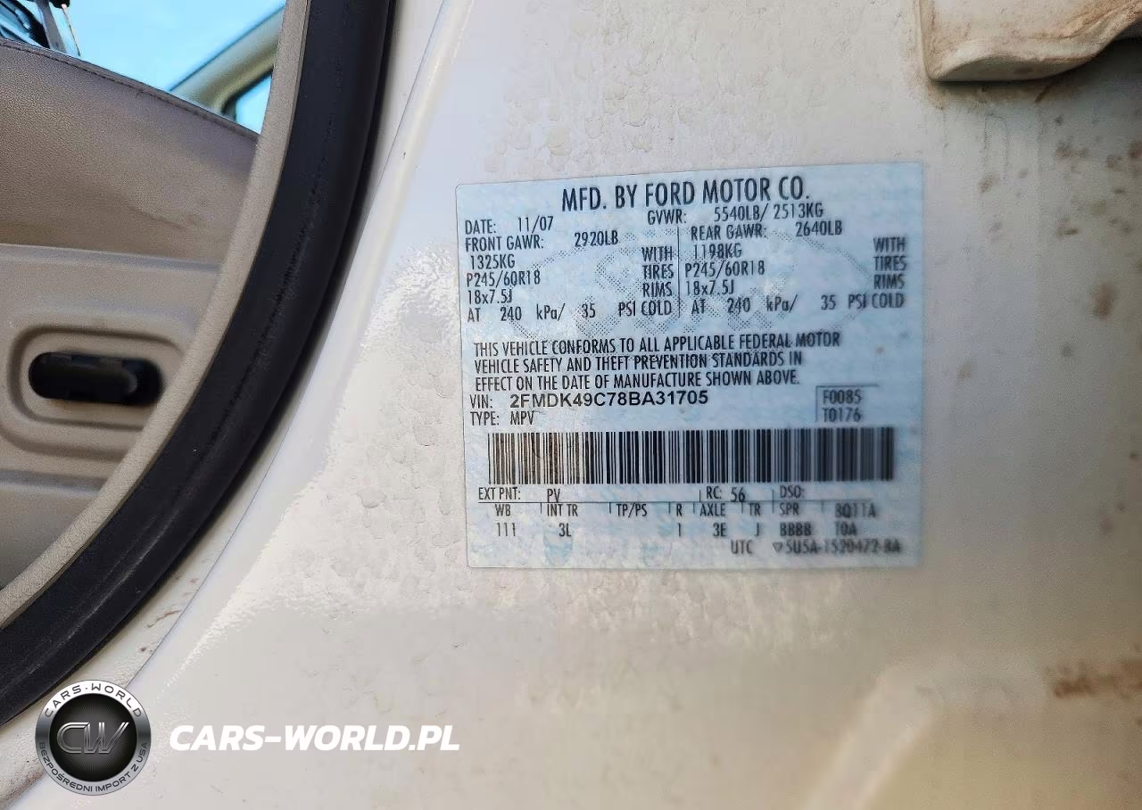 2008 Ford Edge Limited VIN:2FMDK49C78BA31705 - 12