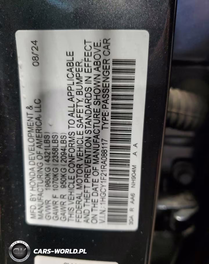 2024 Honda Accord Lx VIN:1HGCY1F21RA088117 - 12