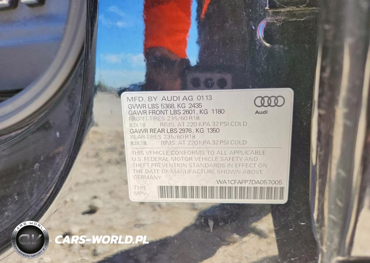 2013 Audi Q5 VIN:WA1CFAFP7DA057005 - 13