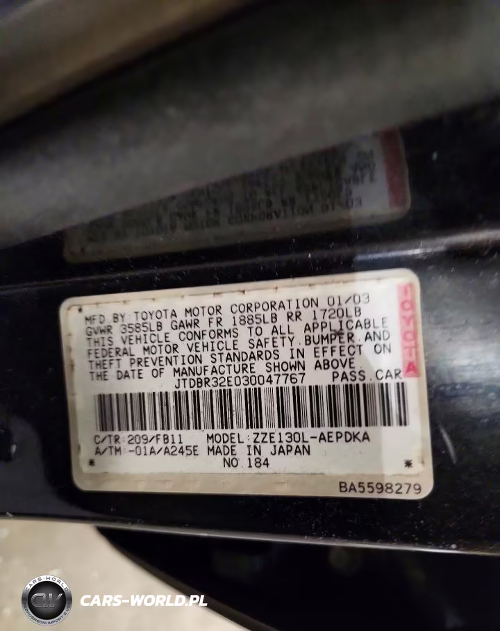 2003 Toyota Corolla Ce VIN:JTDBR32E030047767 - 12