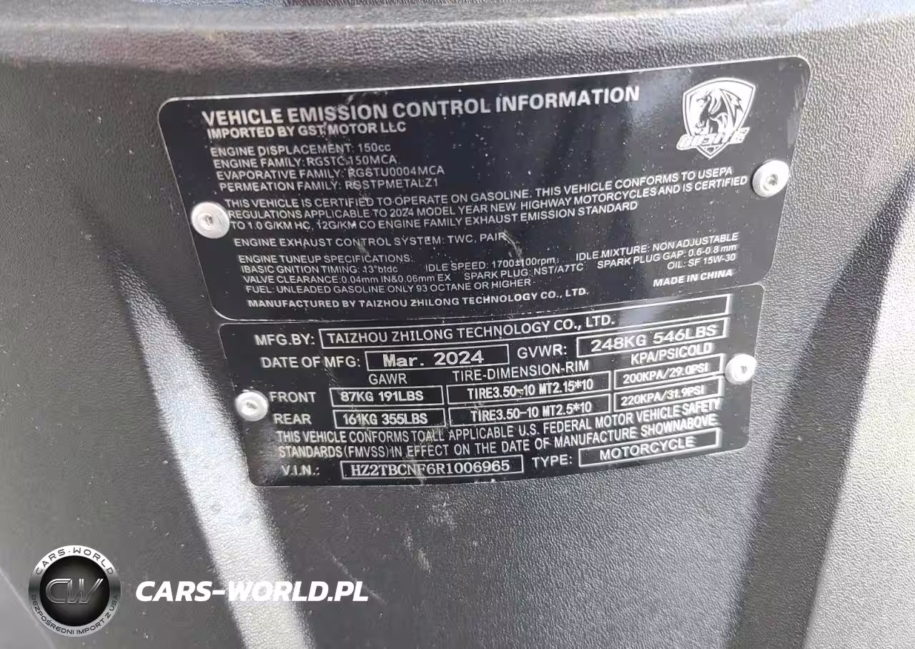 2024 Zongshen Scooter VIN:HZ2TBCNF6R1006965 - 8