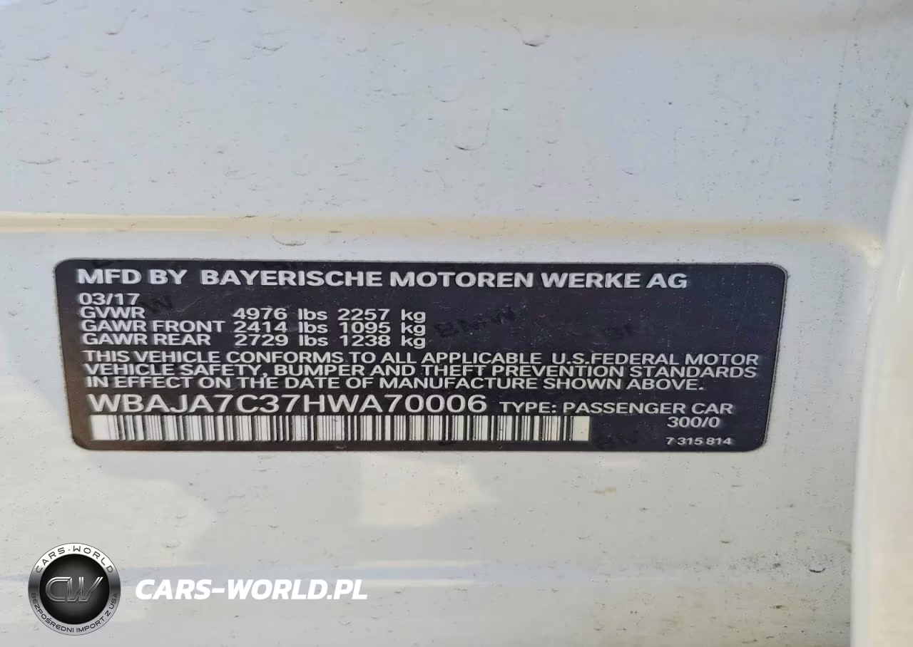 2017 BMW 530 Xi VIN:WBAJA7C37HWA70006 - 12